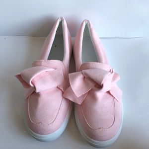 Pink slip on loafers